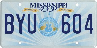MS license plate BYU604