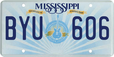 MS license plate BYU606