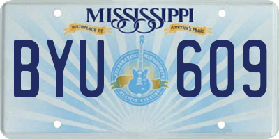 MS license plate BYU609