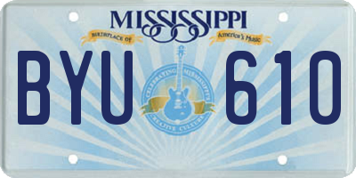 MS license plate BYU610