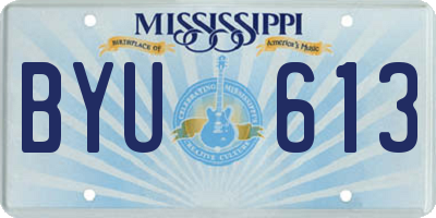 MS license plate BYU613