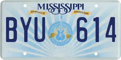 MS license plate BYU614