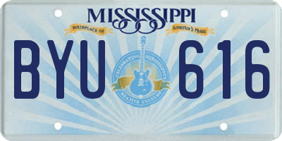 MS license plate BYU616