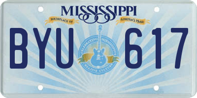MS license plate BYU617