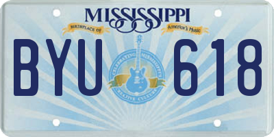 MS license plate BYU618