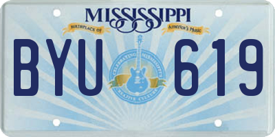 MS license plate BYU619
