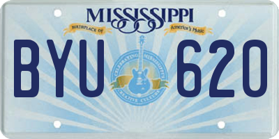 MS license plate BYU620