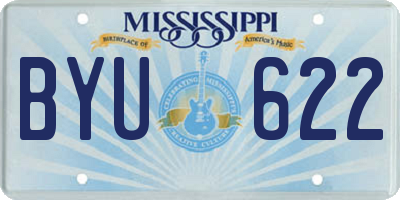 MS license plate BYU622