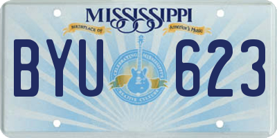 MS license plate BYU623