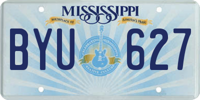 MS license plate BYU627