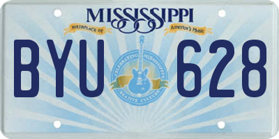 MS license plate BYU628