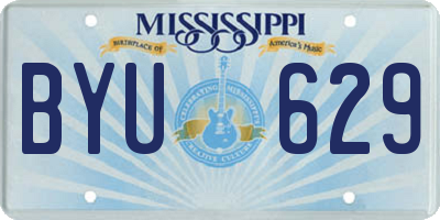 MS license plate BYU629