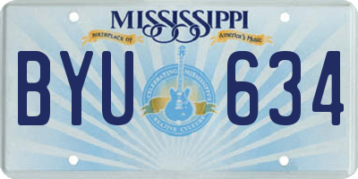 MS license plate BYU634