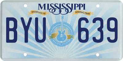 MS license plate BYU639