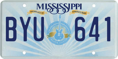 MS license plate BYU641