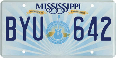MS license plate BYU642