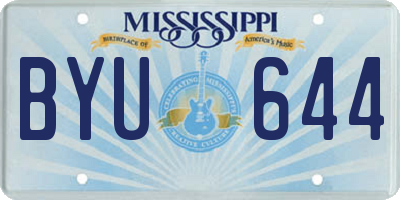 MS license plate BYU644