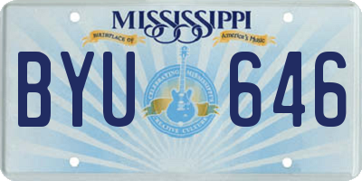 MS license plate BYU646