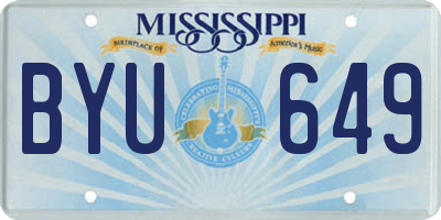 MS license plate BYU649