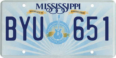 MS license plate BYU651