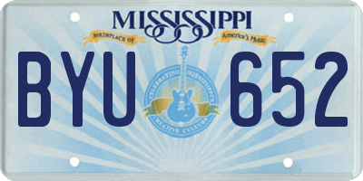 MS license plate BYU652