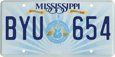 MS license plate BYU654