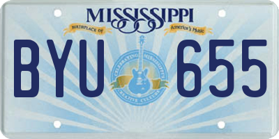 MS license plate BYU655