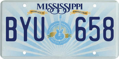 MS license plate BYU658