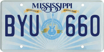 MS license plate BYU660