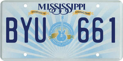 MS license plate BYU661