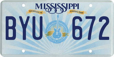 MS license plate BYU672