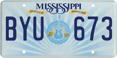 MS license plate BYU673