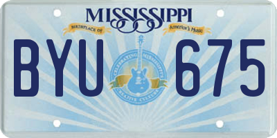 MS license plate BYU675