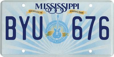 MS license plate BYU676