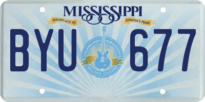MS license plate BYU677