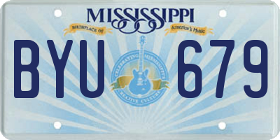 MS license plate BYU679