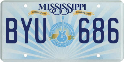 MS license plate BYU686