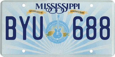 MS license plate BYU688