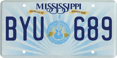 MS license plate BYU689