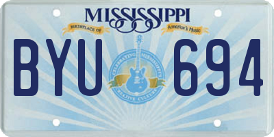 MS license plate BYU694