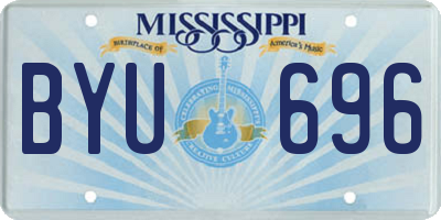 MS license plate BYU696