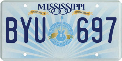 MS license plate BYU697