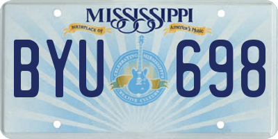 MS license plate BYU698