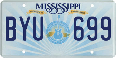 MS license plate BYU699
