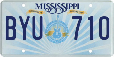 MS license plate BYU710