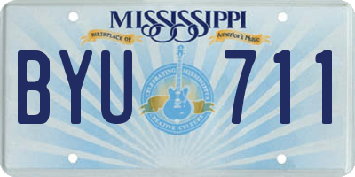 MS license plate BYU711