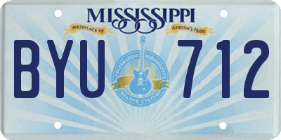 MS license plate BYU712