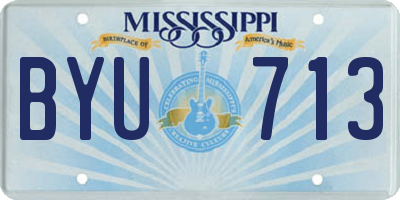 MS license plate BYU713