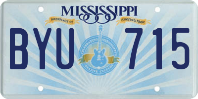 MS license plate BYU715