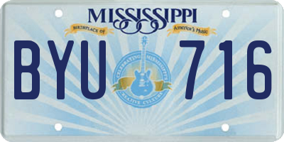 MS license plate BYU716